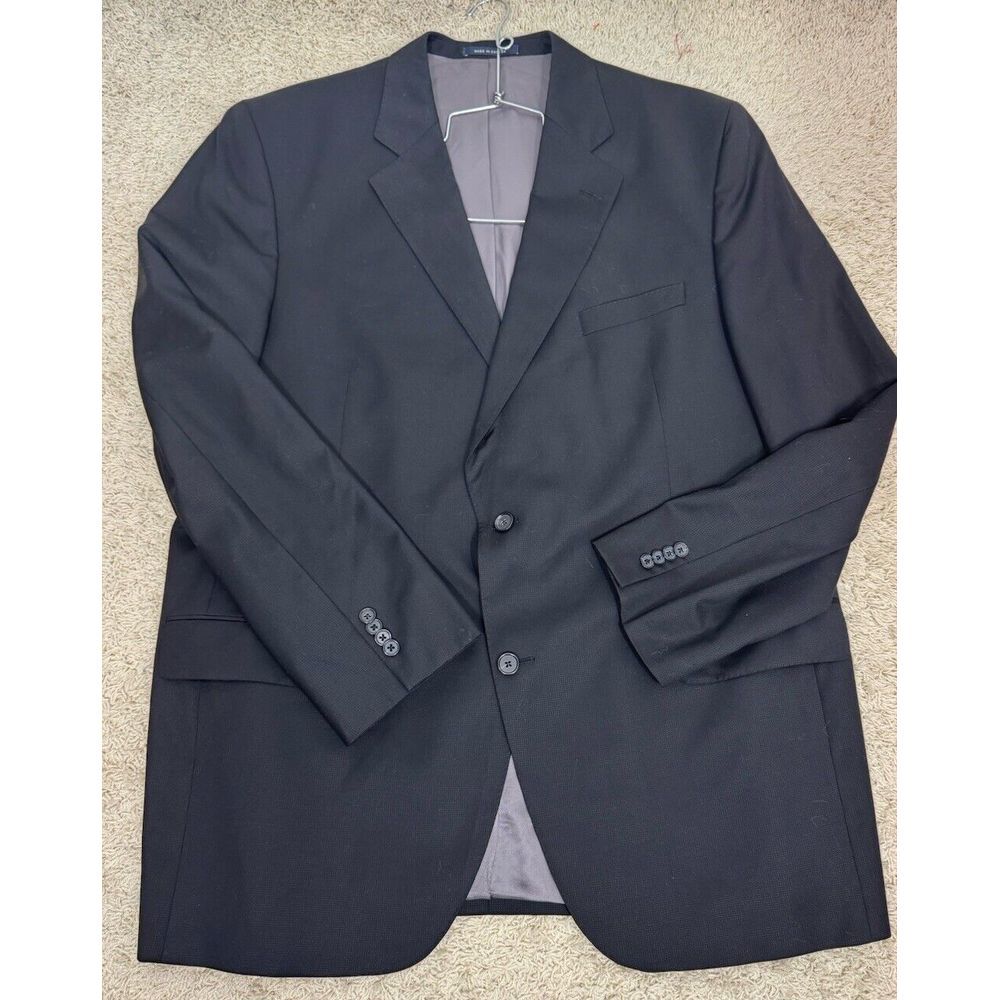 Cremieux Loro Piana Super 130's Wool Black Blazer Sport coat Jacket Size 48L